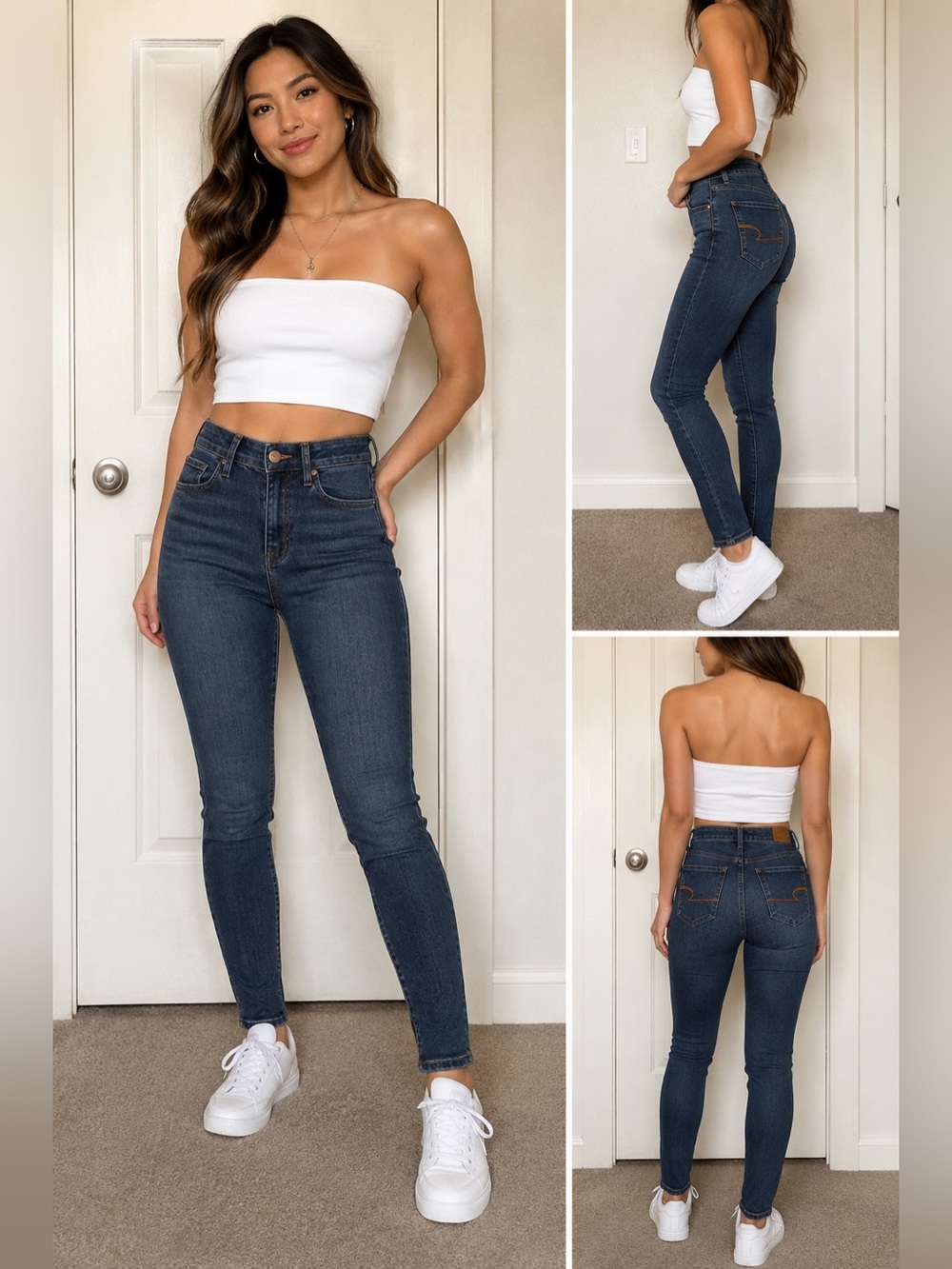 AE Super High Rise Jeggings Size 2Short Dark Wash Stretch Skinny Jeans